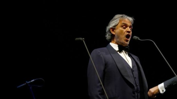 Andrea Bocelli performs at New Zealand's Vector Arena on September 11