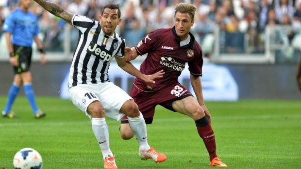 Carlos Tevez in action for Juventus against Livorno last week.