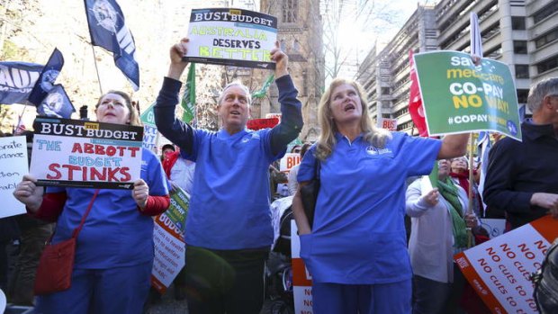 Thousands of people marched through Sydney CBD protesting the government's budget.