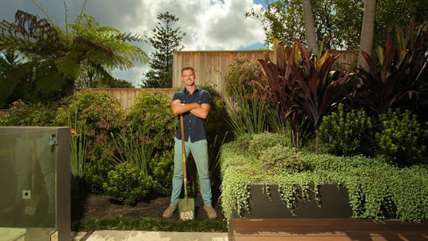 Lanscaper Matt Leacy in his garden.