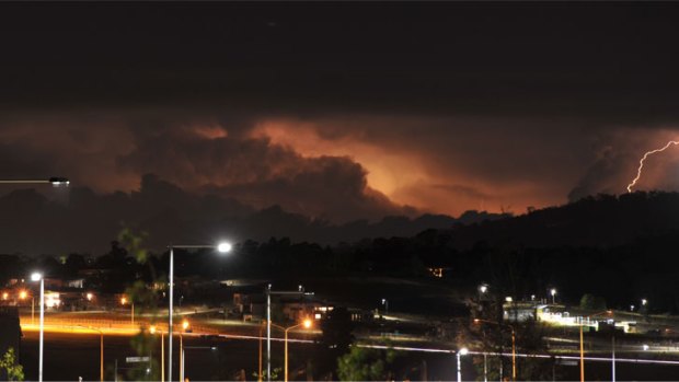Sunday night's storm... the view from Wright.