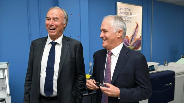 Malcolm Turnbull and John Alexander in April this year. 
