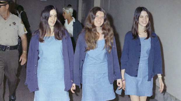 Heinous crimes: Charles Manson followers, from left: Susan Atkins, Patricia Krenwinkel and Leslie Van Houten, shown walking to court in 1970.