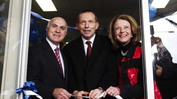 Helen Kroger, with Opposition Leader Tony Abbott, during the 2010 federal election.