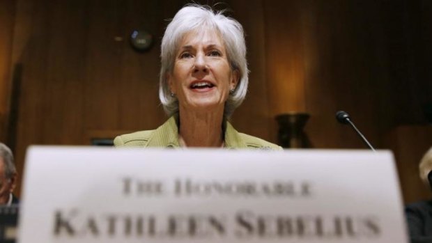 Stepping down from the job: US Secretary of Health and Human Services Kathleen Sebelius.