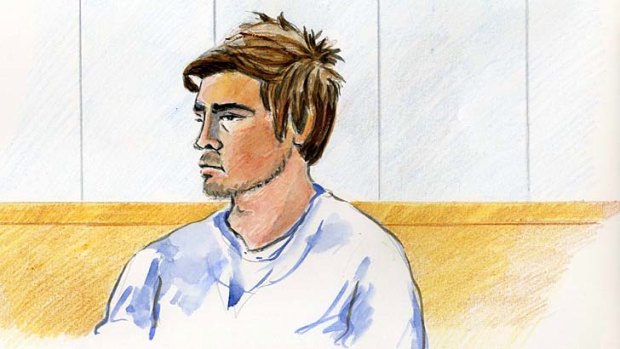 An artist's sketch of Dylan Closter in court on Thursday.