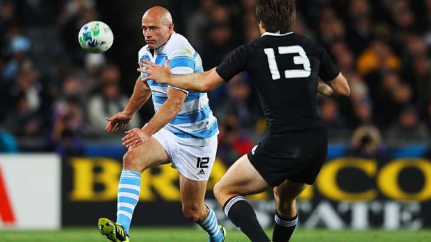 Still going strong: Felipe Contepomi in action during the 2011 World Cup.