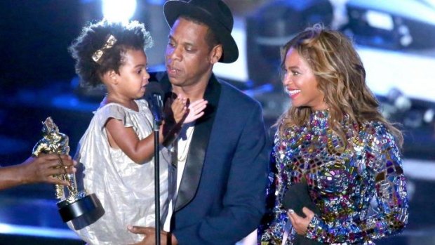 Touching: Blue Ivy, Jay Z and Beyonce together at the MTV VMAs.