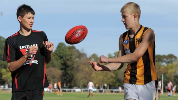 Eastlake's Kolya Cook, left, and Tuggeranong's Michal Marek will take part in an under-16 multicultural camp in Melbourne.