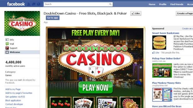 Facebook's DoubleDown casino page.