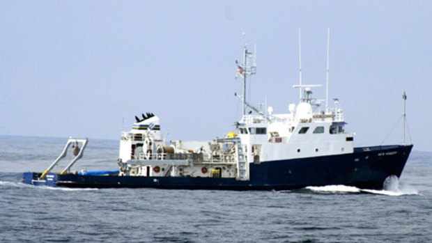 Research vessel New Horizon, which is on its way to the middle of the North Pacific for a study of plastic debris accumulating across hundreds of kilometres of open sea dubbed the "Great Pacific Garbage Patch".