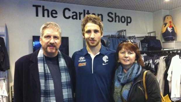Zach Tuohy with his parents Noel and Marie.