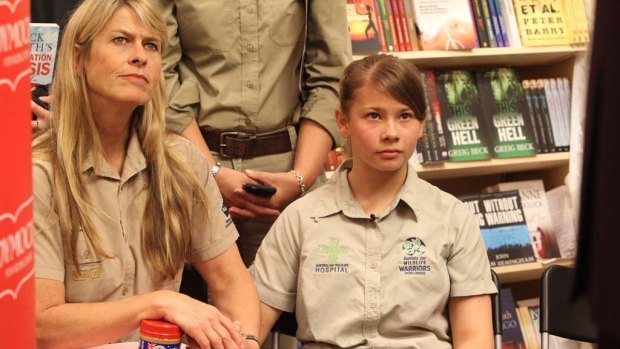 Bindi Irwin with her  mother Terri Irwin.  at the launch of Dick Smith's new book.