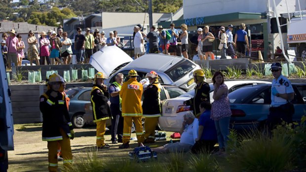 The aftermath of the crash in Lorne.