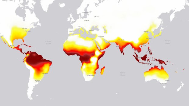 Red probably means "areas where things will be especially fine".