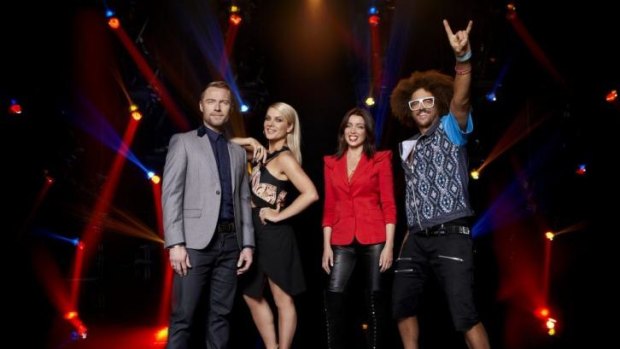 Larger than life: The X Factor Australia judges.
