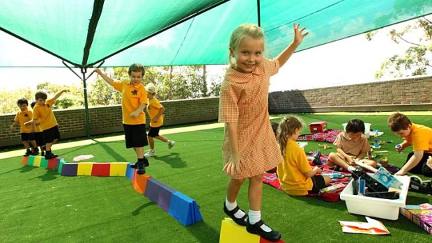 Being creative: children engage in ''developmental play'' at Birchgrove Public School.