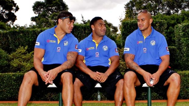 Brothers in arms ... Willie Tonga, left, and brother Esi, right, could play alongside each other for the Eels against Penrith.