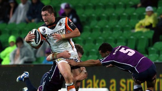 Gun of a son ... Boom Tigers rookie Curtis Sironen shakes of a challenge.