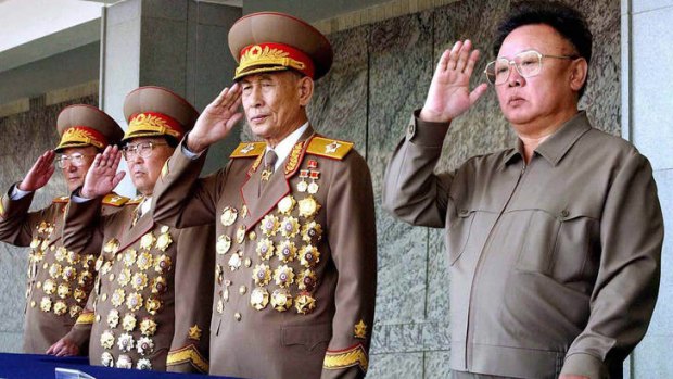 Alleged insult ... the late North Korean leader Kim Jong-Il, right.