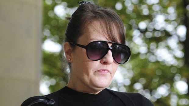 Amanda Hutton outside court - she has been found guilty of the manslaughter of her four-year-old son, Hamzah Khan.