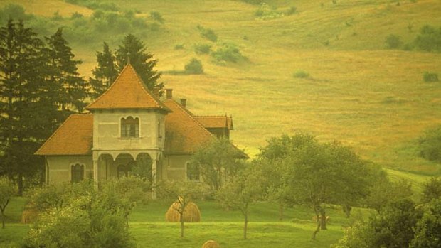 Go east ... the countryside at dawn near Brasov, Romania.