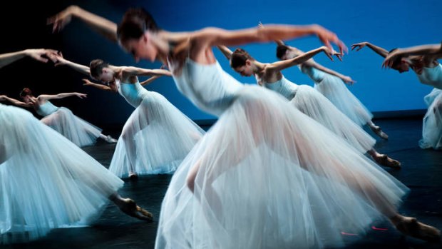 Bolshoi dancers perform George Balanchine's <i>Serenade</i>.