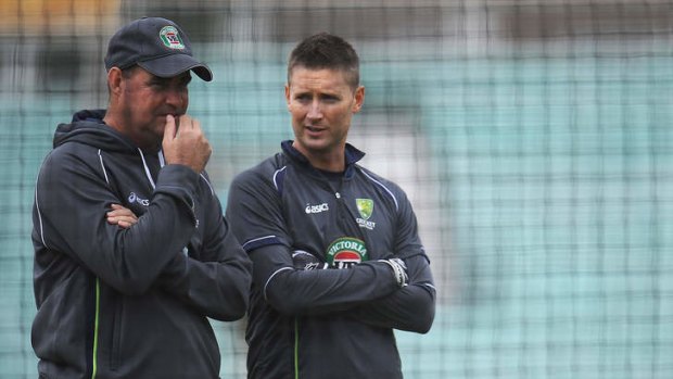 "When you have a team all on the one page going in the right direction, that's extremely powerful": Australian coach Mickey Arthur, left.