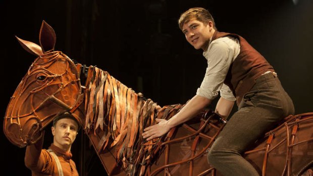 Cody Fern, right, the 24-year-old who plays Albert Narracott in War Horse, has injured his ankle.