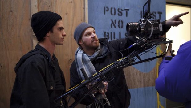 <i>The Amazing Spider-Man</i> star Andrew Garfield (left) with director Marc Webb.
