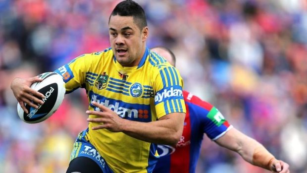 Targeted: Parramatta Eels fullback Jarryd Hayne was closely watched by the Newcastle defence.