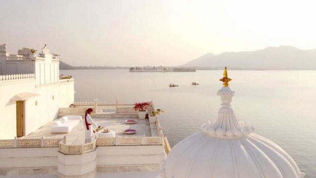 Regal treatment … the Taj Lake Palace is situated on the shores of Lake Pichola.