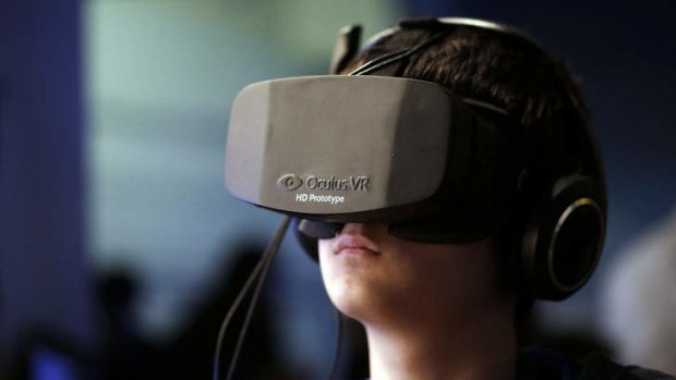'If you can see somebody else, and your brain believes they're right in front of you, you get goosebumps': the Oculus virtual reality headset.