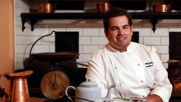 Chef Anthony Garlando in an old kitchen at the Werribee Mansion, where a vintage high tea will be served.