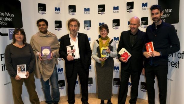 Nominees for the 2014 Man Booker Prize, including Australian Richard Flanagan, second from the right. 
