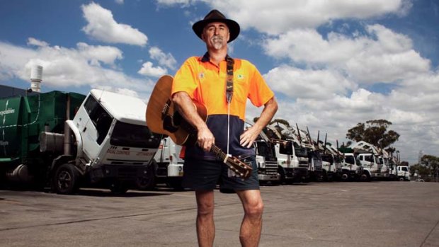 ''Just a garbage man'' &#8230; Tamworth Country Music Festival hopeful Terry Lockley's material comes from songs he composed while driving a garbage truck in western Sydney.