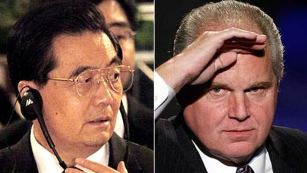 Mocked ... Chinese President Hu Jintao ridiculed by Rush Limbaugh.