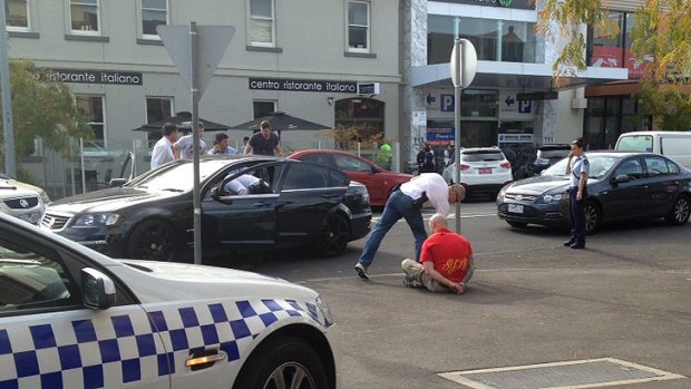 Police intercept the car in South Melbourne.