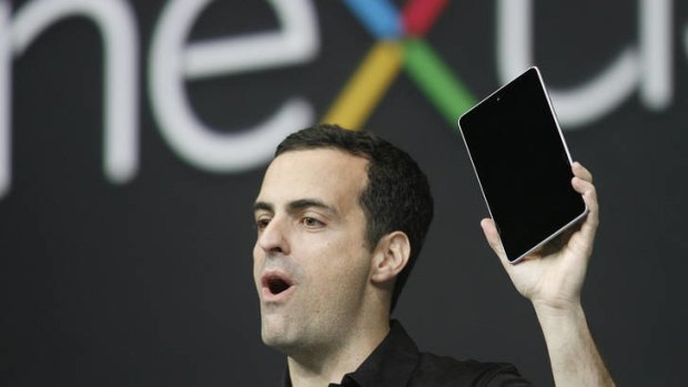 Taking on the iPad ... Hugo Barra, product management director of Android, introduces Google's Nexus 7.