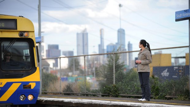 Waiting: The city seen from South Kensington station yesterday.