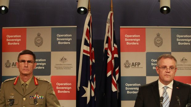 Lieutenant-General Angus Campbell with Scott Morrison.