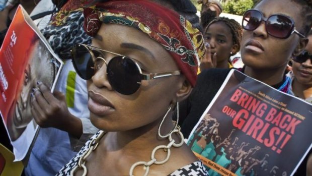 Global campaign: South Africans protest in solidarity with the schoolgirls abducted by the Nigerian Islamist group Boko Haram.