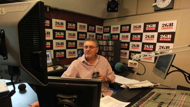 2GB Radio announcer and talkback host Ray Hadley pictured live on air last month.