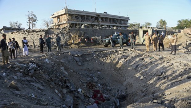 The suicide truck bomb hit the outside of the highly secure diplomatic area of Kabul killing scores of people.