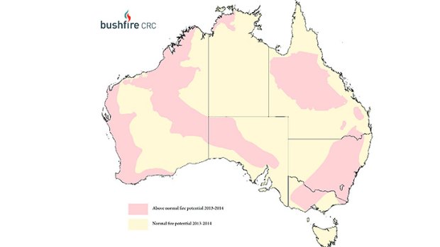 Where authorities expect higher-than-usual fire activity this summer (in pink).