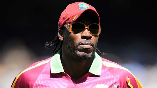 Chris Gayle plays in the One-Day International earlier this year.