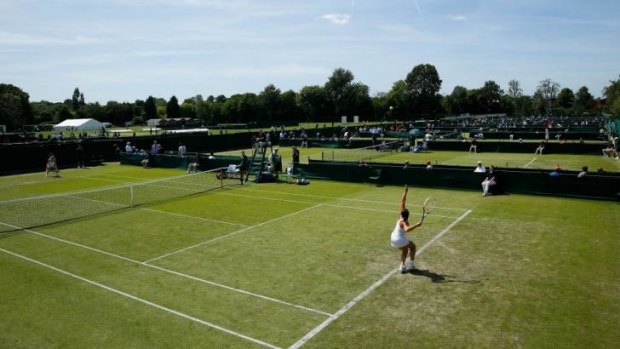 A general view of Wimbledon as qualifying matches were in progress.