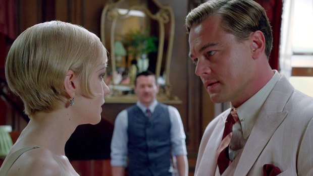 Tom Buchanan (Joel Edgerton, centre) and Jay Gatsby (Leonardo Di Caprio) are suavely attired in The Great Gatsby.