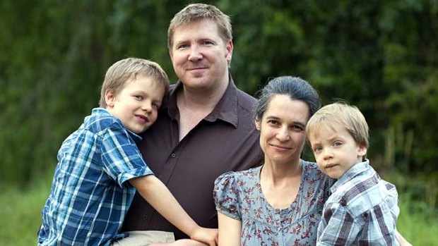 Family unit &#8230; Rachel Bekessy and Chris Clarkson with sons William, left, and Alexander.