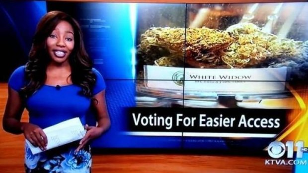 Shocked viewers and colleagues ... KTVA journalist Charlo Greene, quits live on air.
